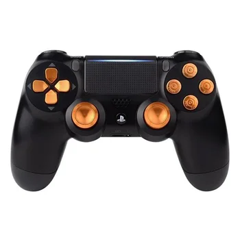 

Metal Bullet Buttons ABXY Buttons + Thumbsticks Thumb Grip and Chrome D-pad for Sony PS4 DualShock 4 Controller Mod Kit