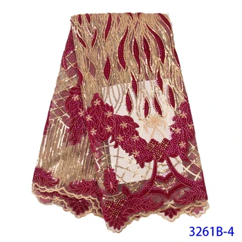 

2019 Designs French Sequins Cord Lace With Velvet High Quality African Net Velvet Lace Fabric QF3261B-6