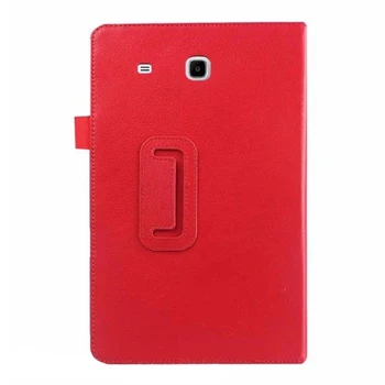 

For Samsung Galaxy Tab E 9.6 inch Folio Case - Slim Fit Premium Vegan Leather Cover for Samsung Tab E 9.6-Inch Tablet, Red