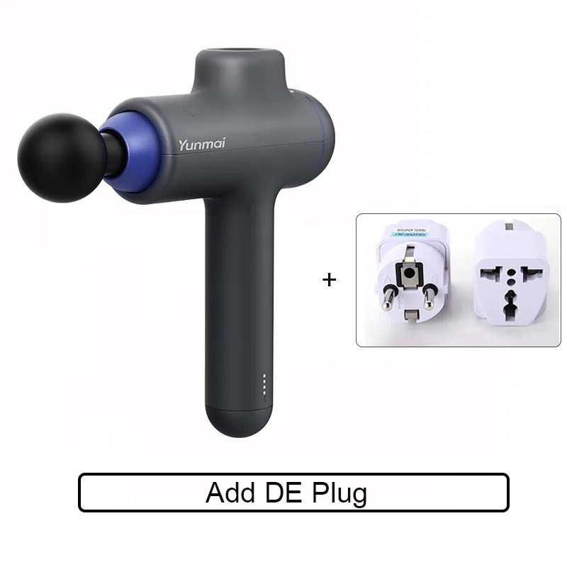 Add DE Plug Xiaomi Yunmai Fascia массажный пистолет 3 режима 4 головки портативный Перезаряжаемый Массажер для мышц Расслабление тела - Цвет: Add DE Plug