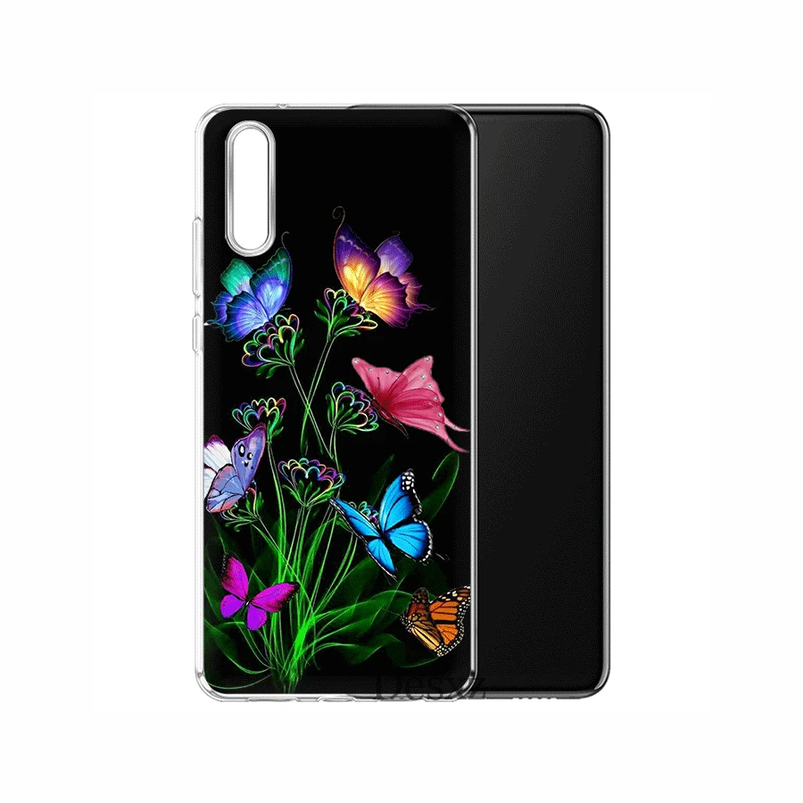 3 Чехол для мобильного телефона TPU для huawei P30 P20 P10 P8 P9 Lite Pro P Smart Z Plus крышка Бабочка белые розы цветок - Цвет: 3