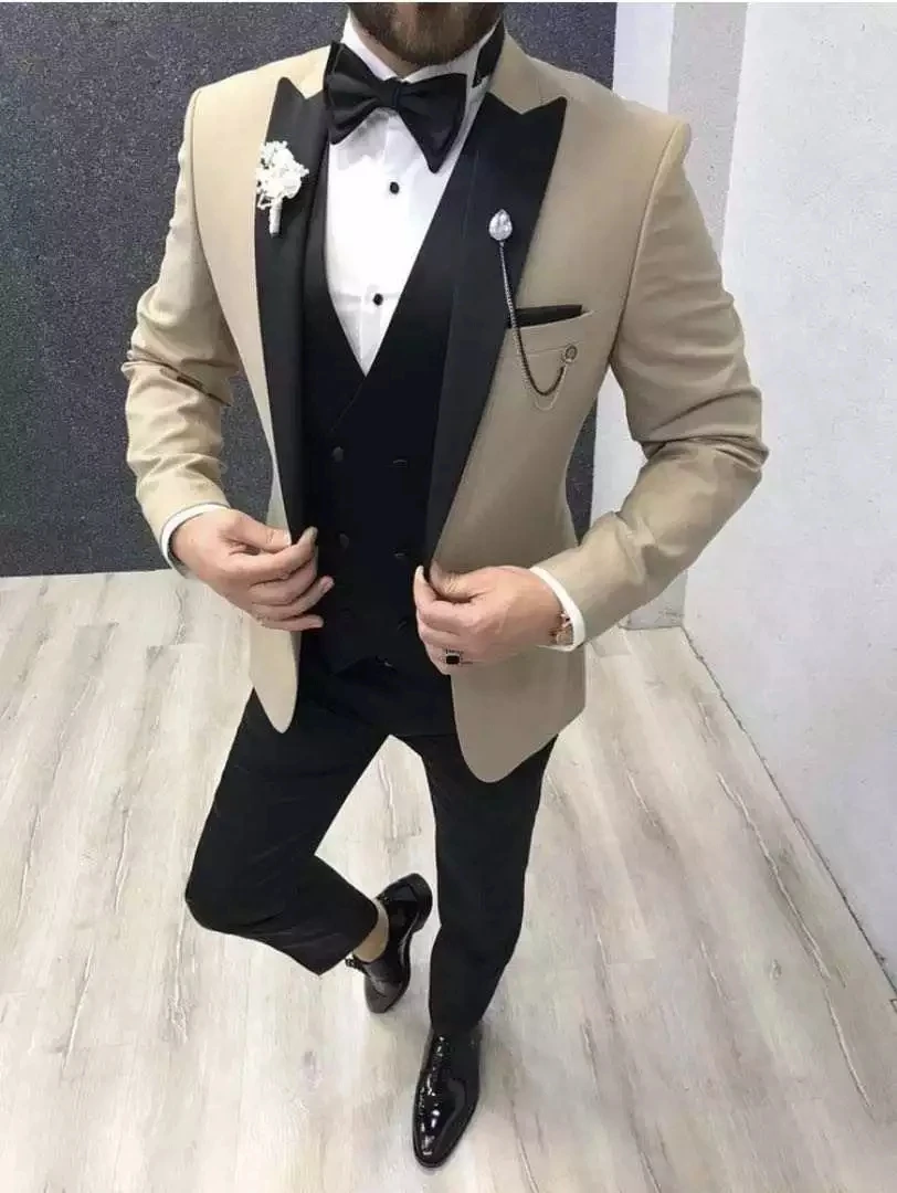 

2021 новое поступление бежевый костюм Homme мужские свадебные костюмы Terno Slim Fit Masculino смокинг Костюмы для жениха для выпускного вечера Бизнес вечерние блейзер
