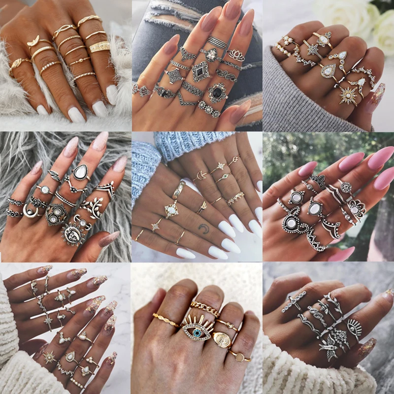 Женское кольцо в готическом стиле Boho Винтажное виде короны с изображением