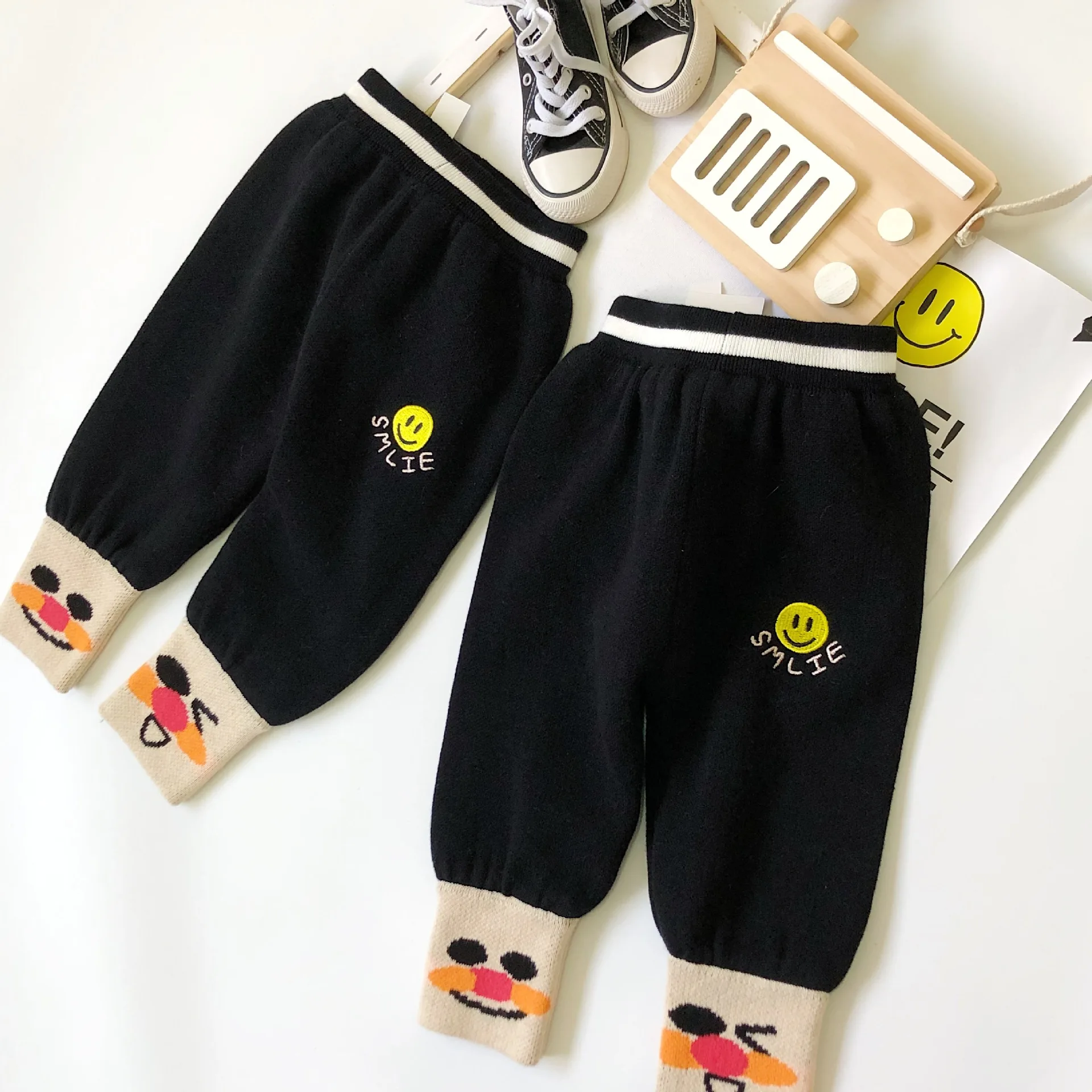 Tonytaobaby/новые зимние детские вязаные штаны-шаровары для мальчиков и девочек, шерстяные штаны, штаны для девочек