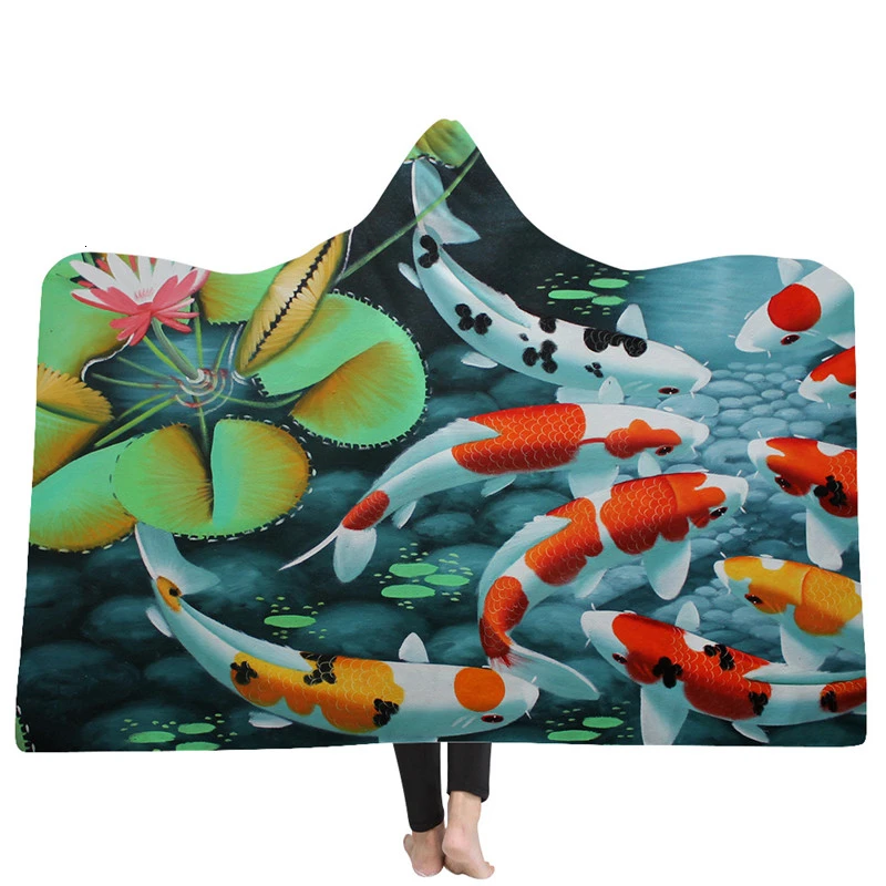 Одеяло с капюшоном с рисунком животных из мультфильмов, супер мягкое зимнее теплое одеяло для дивана, кровати, путешествий, самолета, холодостойкое одеяло с капюшоном - Цвет: Model 18