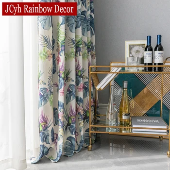 

Colorful Rainforest Blackout Curtains For Bedroom Drapes For Window Living Room Curtains Pastoral Leaves Fancy Blind Curtain