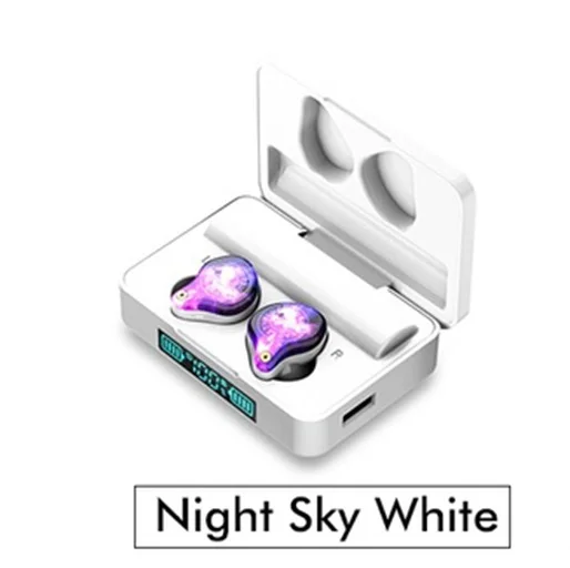 TWS Bluetooth 5,0 наушники беспроводные наушники игровая гарнитура CVC 8,0 наушники с шумоподавлением IPX7 водонепроницаемый 3600 внешний аккумулятор - Цвет: night sky white