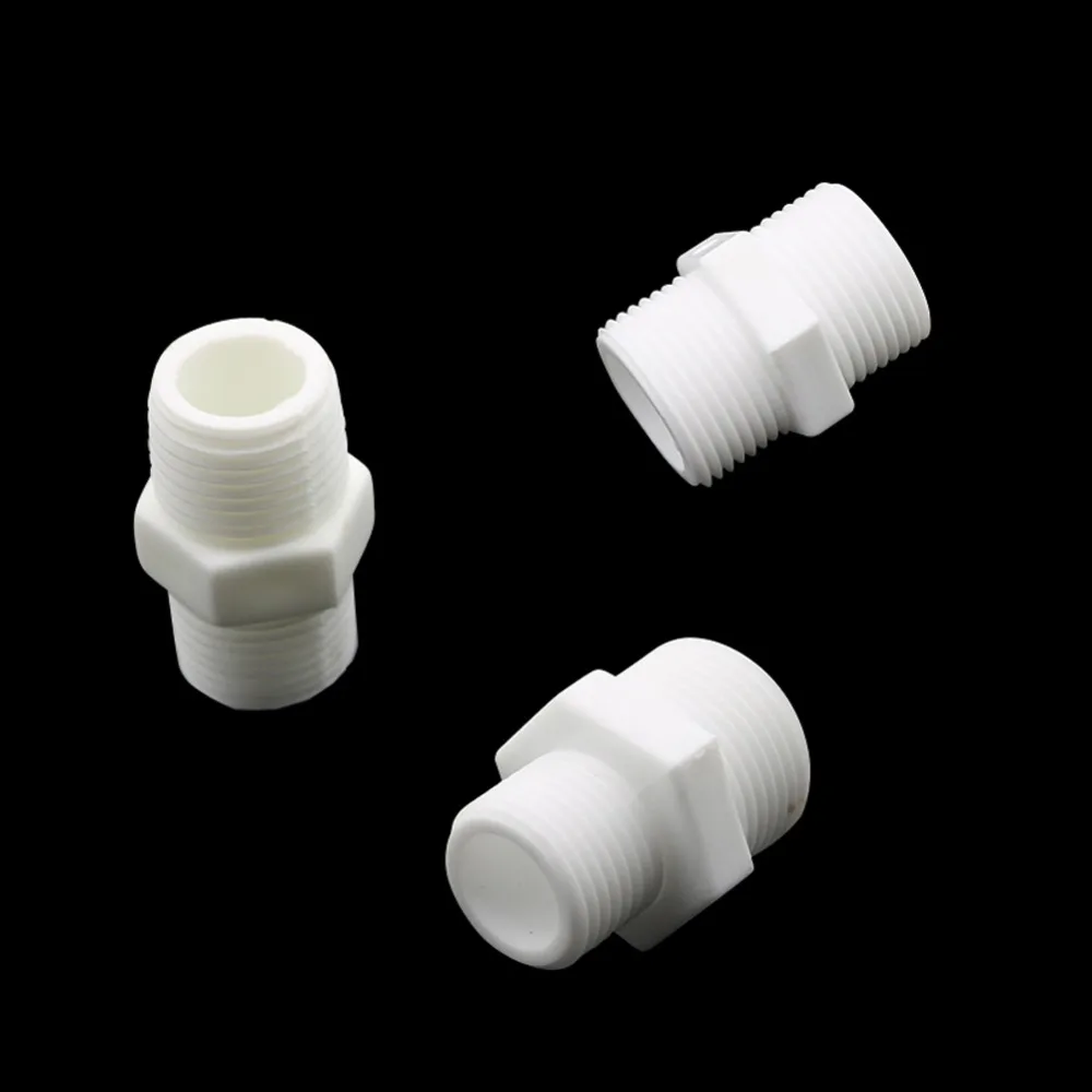 H473f0da1bf924d23add0262a94dd01a2X 1/2'' 3/4'' 1/2'' to 3/4'' Male Thread Double Male Connector For PVC PE PB Various Plastic Pipe Home improvement Pipe Fittings