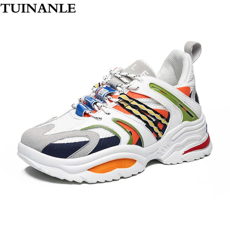 

TUINANLE Women Shoes 2020 Chunky Sneakers Breathable Mesh Shoes Sexy Sewing Casual Shoes Fashion Dad Platform Zapatos De Mujer