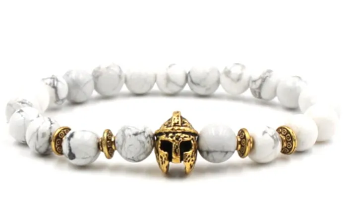 8mm ghfe helmet Reiki Chakra Bracelet white Howlite Buddha Yoga stone bead essential oils diffuser Bangles Fashion | Украшения и