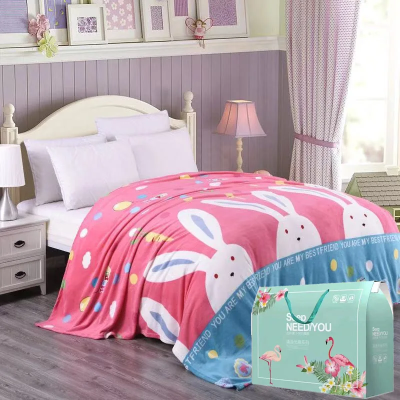 

Flannel blanket coral four seasons blanket air conditioning blanket gift blanket can be customized pure color pattern optional