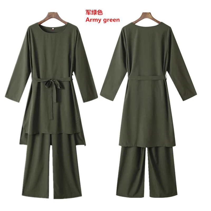 Two-piece Muslim Abaya Turkish Tops Pants Vetment Femme Hijab Dress Abayas For Women Caftan Kaftans Islam Clothing Djellaba Robe