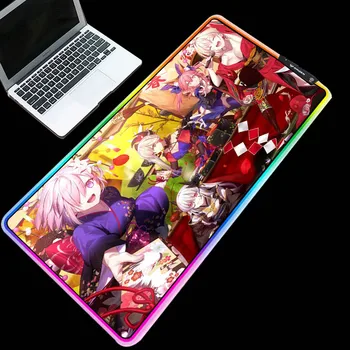 

Yuzuoan RGB anime girl festival feast game animated mouse pad LED luminous non-slip keyboard pad