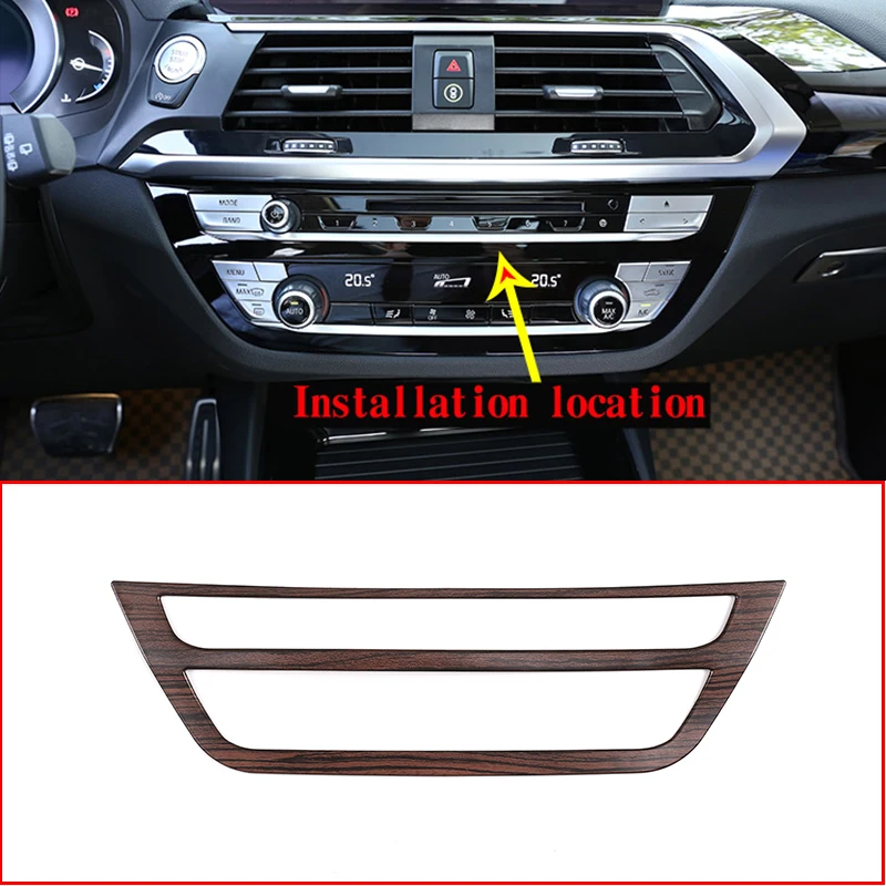 

For BMW X3 X4 G01G02 2018 2019 Pine Wood Grain ABS Car Central Control Air Conditioning Volume Frame Trim Accessories