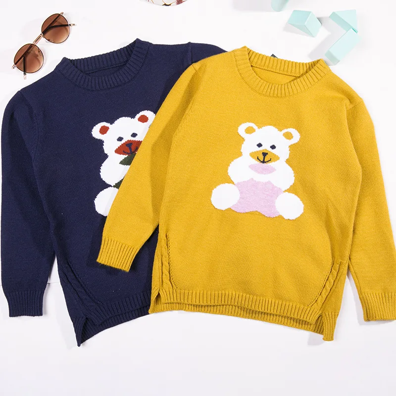 

2020 Children New Style Korean-style Sweater Crew Neck Big Boy Pullover Knitting Shirt mian bao bao Long Sleeve Base Shirt Child