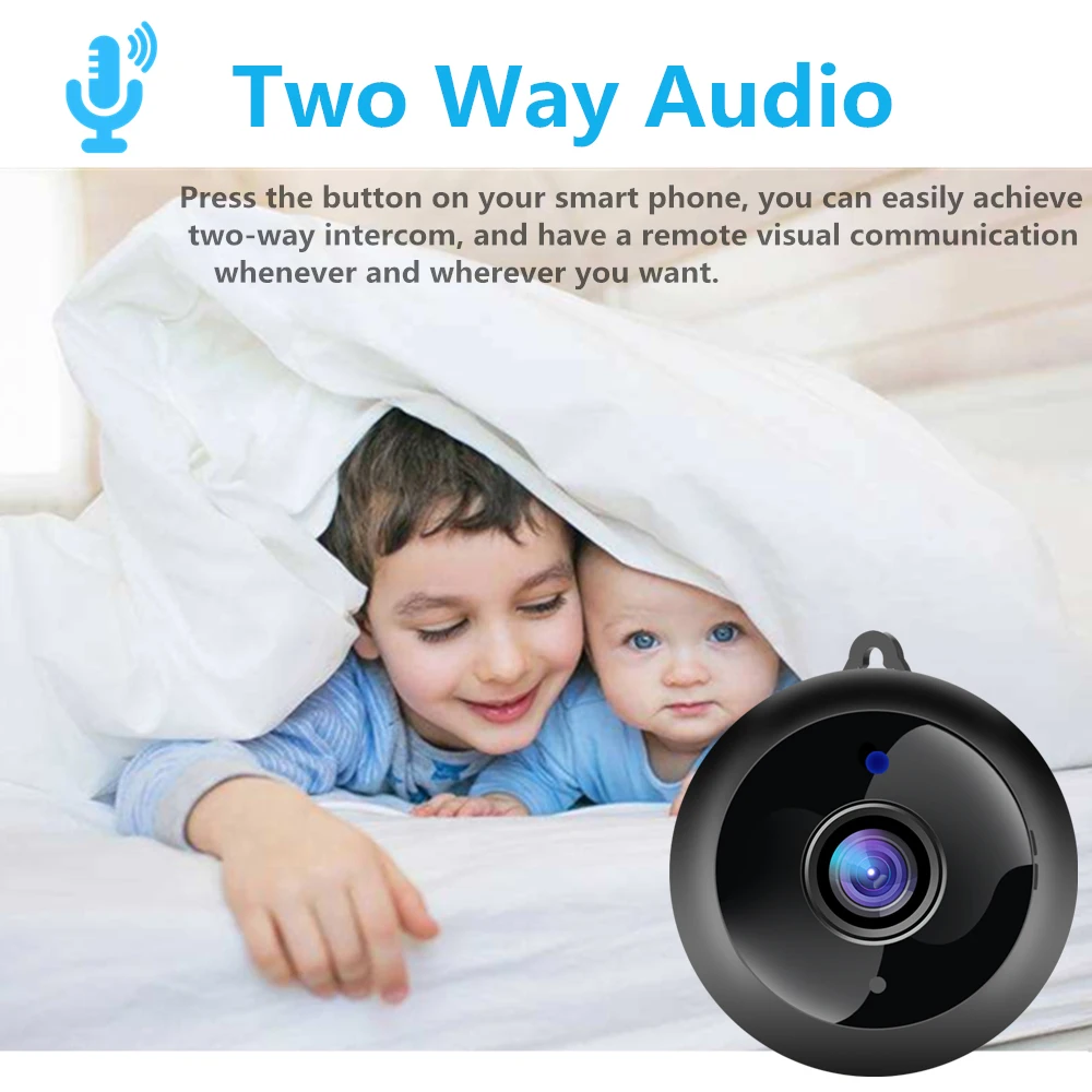Беспроводная мини WiFi камера 1080P HD ИК Ночное Видение Домашняя безопасность IP CCTV