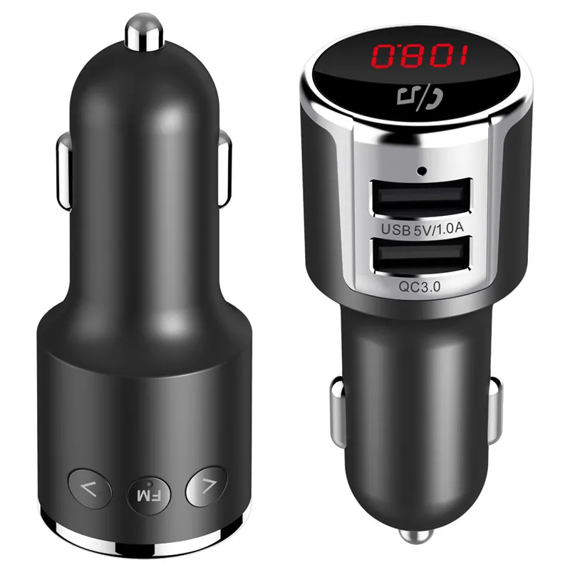 

YASOKRO FM Modulator Transmitter Handsfree bluetooth Car Kit Fast Charge Dual USB QC3.0 Car Charger MP3 Player Car Phone Charger