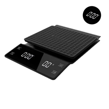 

3kg/0.1g Electronic Coffee Scale with Timer High Accuracy Digital Kitchen Scale Timer Coffee Weight Balance without Battery (Bla