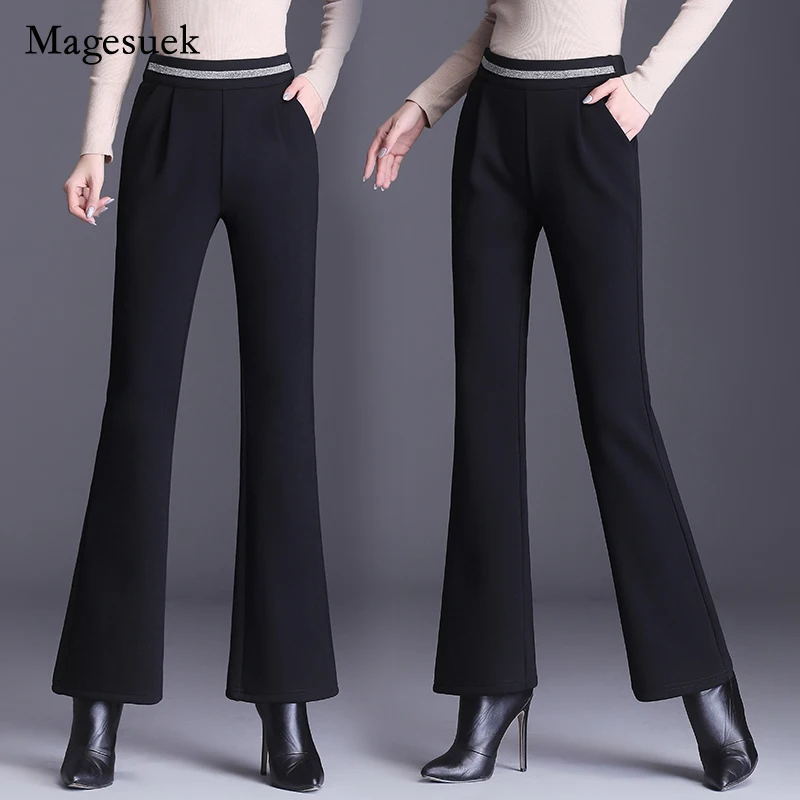 

Брюки женские широкие эластичные, с завышенной талией, на осень/зиму