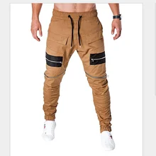 Популярные мужские Стрейчевые спортивные брюки, мужские повседневные штаны, комбинезон, мужские одноцветные хлопковые брюки, штаны для фитнеса