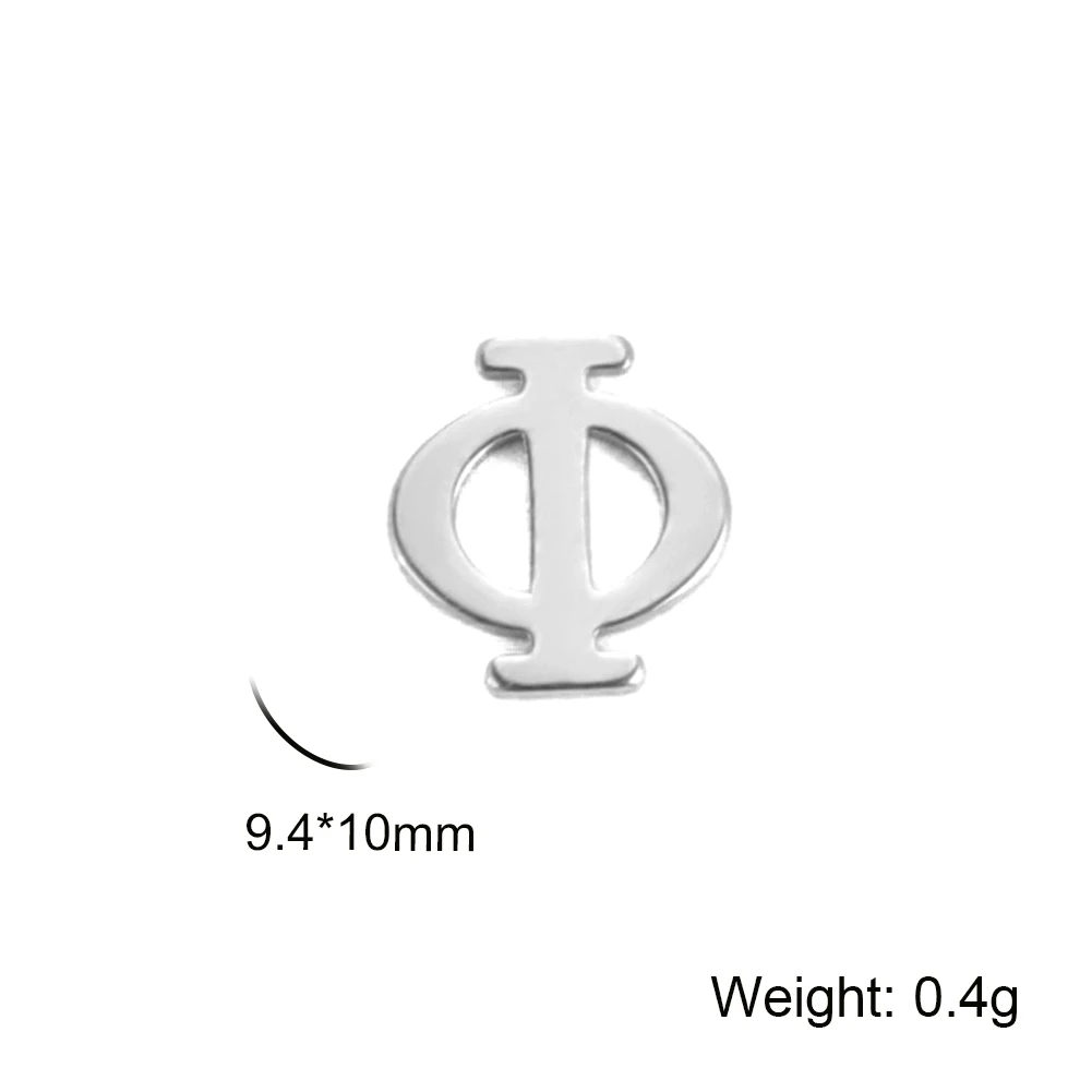Stainless Steel Greek Alphabet Dollar Symbol Charms for DIY Jewelry Making – Set of 5