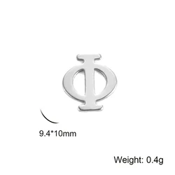 Stainless Steel Greek Alphabet Dollar Symbol Charms for DIY Jewelry Making - Set of 5 (A Steel Greek Letter)
