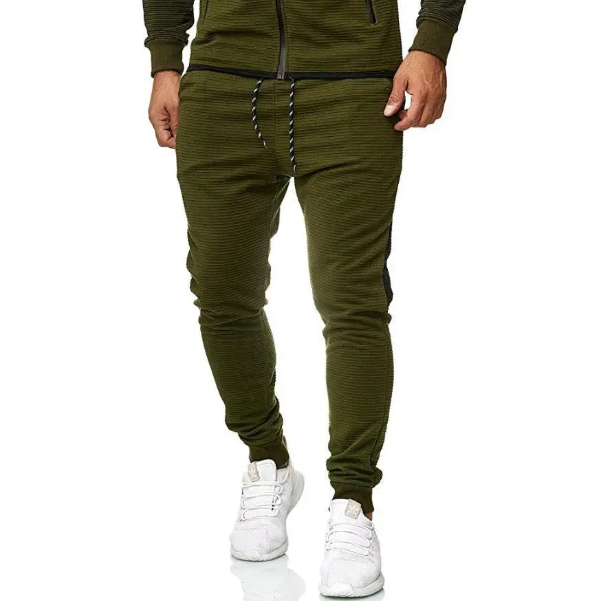 

Men's Slim Slacks Men's Stripes Matching Color Personality Sports Pants