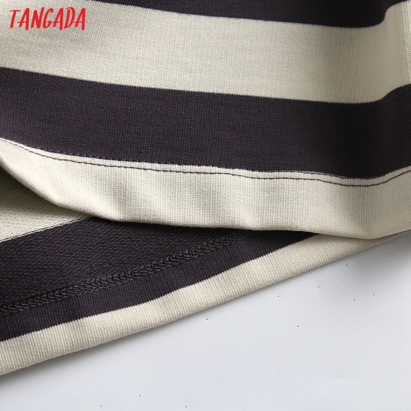 Tanie Tangada kobiety wysokiej jakości paski nadruk bluzy Oversize z długim sklep