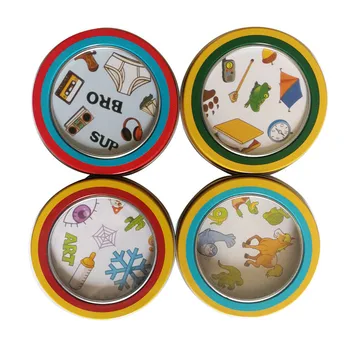 

2019 New Spot Cards Game English Version for Children Family Activities Party Board Game Deck Board Games it with metal Box