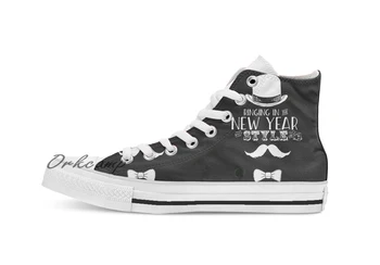 

Ringing in the New Year with Style Custom Casual High Top lace-up Canvas shoes sneakers Drop shipping