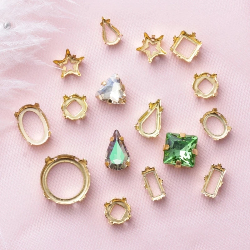 XiChuan 20Pcs 구리 발톱 드롭 모양 수 놓은 라인 석 유리 구슬 Flatbacks 부품 Bouton 거리 양재 액세서리 diy에 대 한