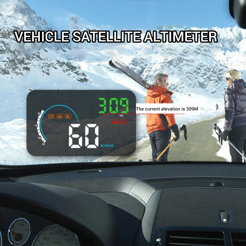 1000 Точек на дюйм светодиодный Q5 HUD 4,8 дюймов автомобилей HUD на лобовое стекло Дисплей OBD2 приборной панели проекционный Спидометр Скорость/вождении в состоянии усталости Предупреждение
