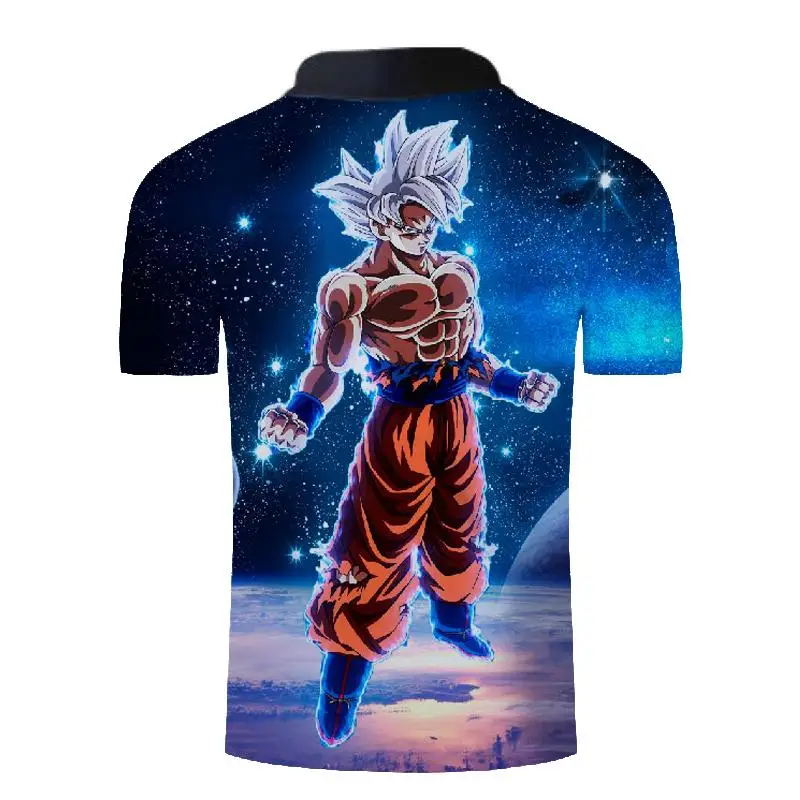 Новинка, Мужская рубашка поло, Dragon Ball Z goku, Мужская футболка с 3D принтом, короткий рукав, повседневная, короткий рукав, поло, мужская одежда