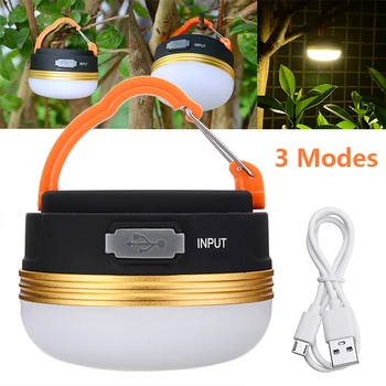 

USB Rechargeable Portable Camping Lights 3W LED Camping Lantern Tents Lamp Outdoor Hiking Night Hanging Lamp