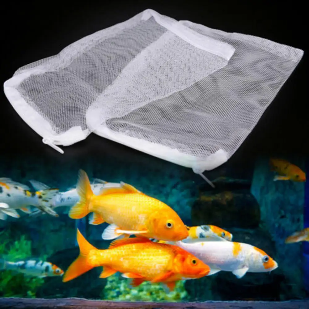 Aquarium Filter Mesh Net Bag Fish Tank Pond Filtration Media Zippered
