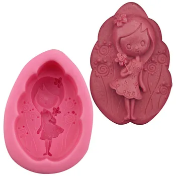 

Leaf Girl 3D Soap Molds resin clay Leaf Shape silicone molds DIY handmade soap mold silica gel mould Newest Design