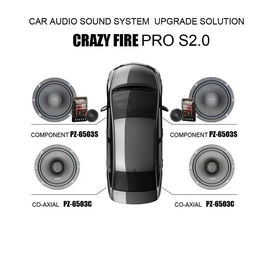AIYIMA 2Pcs 180W 2 Way 6.5Inch Car Coaxial Audio