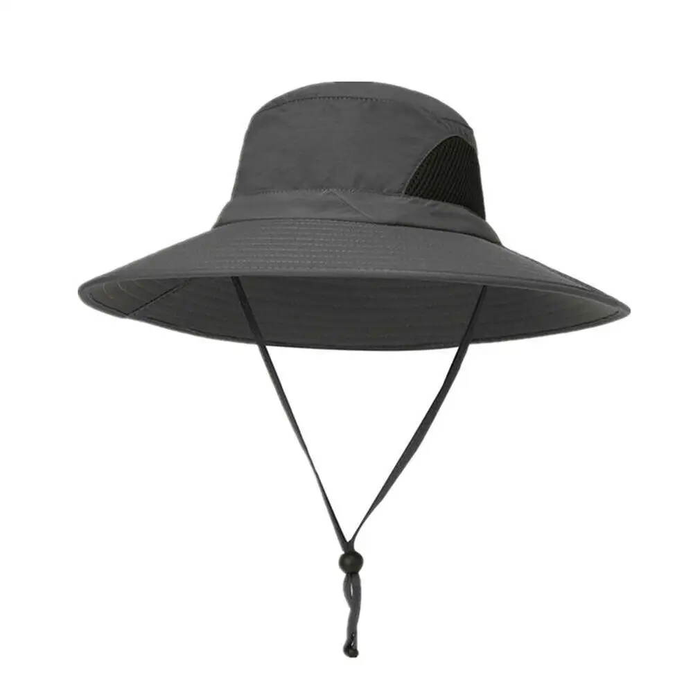 dark grey Козырек мужской летний открытый солнцезащитный крем большая крышка для лица УФ Защита для лица Мужская дышащая Солнцезащитная рыбалка, рыбак шляпа - Цвет: dark grey