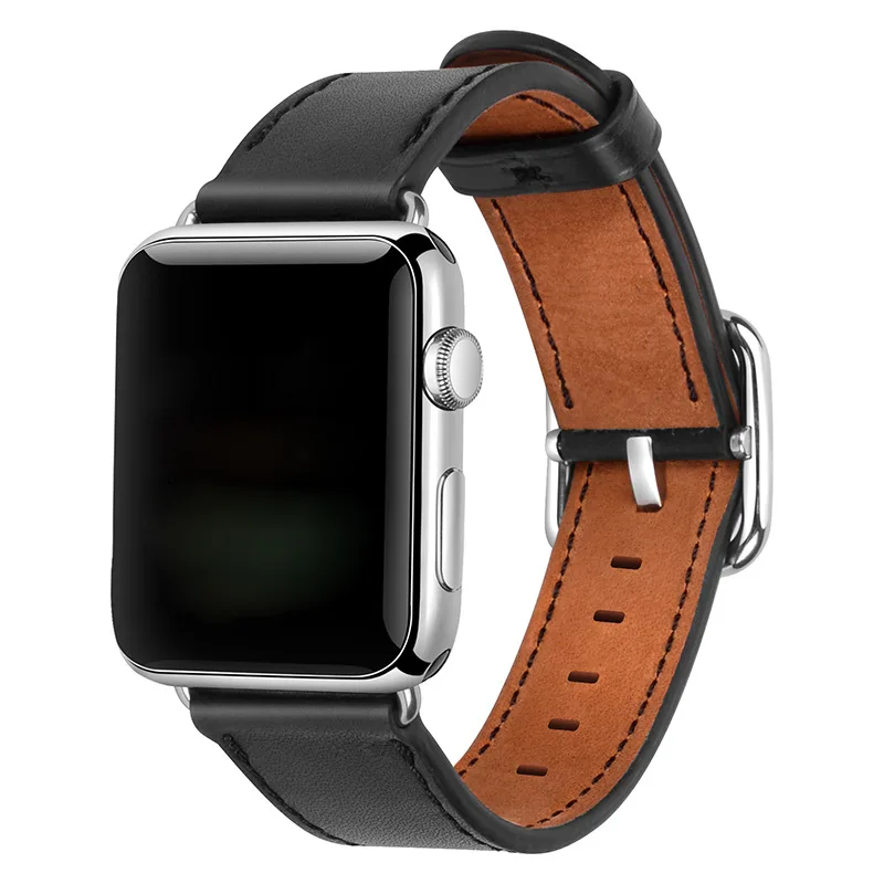 Кожаный ремешок для apple watch 4 44 мм из коровьей кожи наручных часов iwatch серии группа 4/3/2/1 iphone watch ремень 42 мм 40 мм, 38 мм, браслет