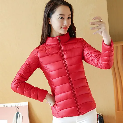 

Cotton-padded Clothes Women's Short Korean-style Spring Slim Fit Ultra-Thin down Jacket Cotton-padded Clothes Lightweight, Small