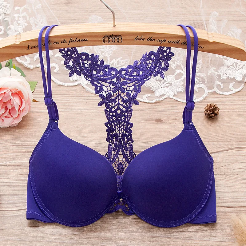 New Sexy Bras For Women Lace Y-Shaped Deep V Sexy Underwear Push Up Bra Gathering Adjustable Smooth Front Buckle Bralette t shirt bra Bras