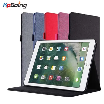 

KpGoing Tablet Canvas Leather Case for IPad 9.7 Woven Design Cover for Ipad Air 1 2 Stand Case for IPad 9.7 2017 2018