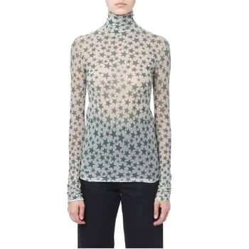 

Women Shirts Blouse Long Sleeve Five Stars Pattern Sexy Women Tops Blouse Clothes Turtle Neck Blouse for Women TG