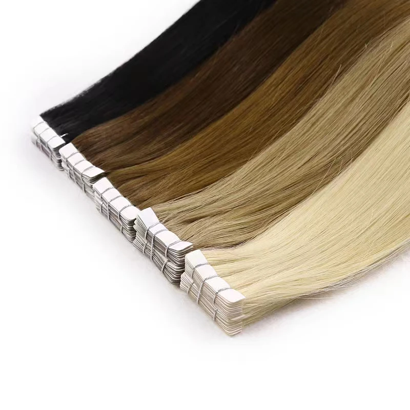 High Quality Virgin Human Hair Tape In Extensions Chinese 2.5g/pcs Seamless Skin Weft PU Straight 100% Remy Raw Hair Extensions