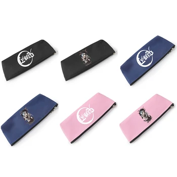 

Anime Demon Slayer: Kimetsu no Yaiba Pencil Bag Multi-functional Double Zipper Canvas Students Pencil Bag Wallet Storage Bag