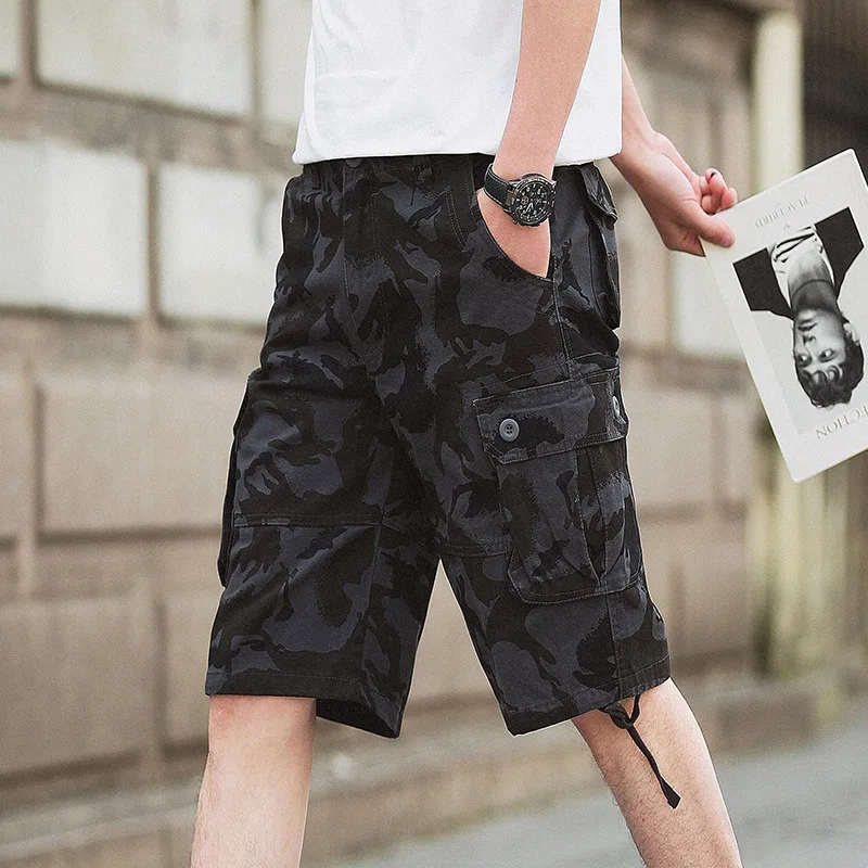 Summer Cargo Shorts Men Camouflage Camo Casual Cotton Multi-Pocket Baggy Bermuda Streetwear HipHop Military Tactical Work Shorts,cotton shorts,cargo shorts,cotton cargo shorts,casual shorts