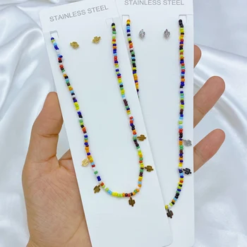 

To Beans Fashion Gold Necklace for Women Charming Colorful Stone Chain Chockers Handmade Party Jewelry Wholesale collares