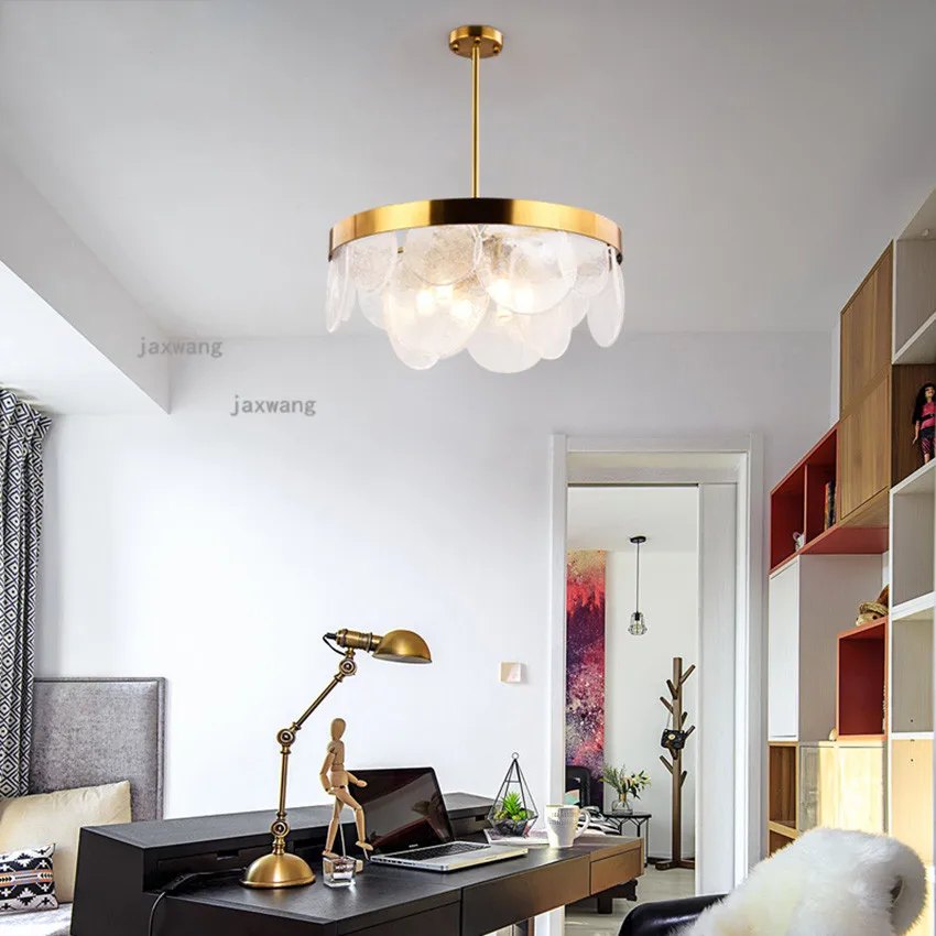 

Nordic LED Glass Warm Ceiling Lamps Bedroom Modern Creative Light Luxury Light Fixures Crystal Ceiling Light Kitchen Accessories
