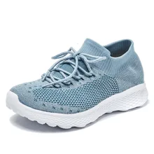 Сетчатая дышащая женская обувь для бега без шнуровки; спортивные уличные кроссовки; спортивная обувь для бега; светильник; обувь на шнуровке; женские кроссовки; I2-33