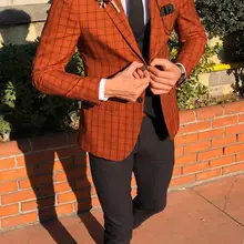 Свадебные Смокинги на заказ,, винтажные клетчатые официальные костюмы для лучших мужчин, одежда для жениха, мужские Твидовые костюмы из 3 предметов(пиджак+ брюки+ жилет